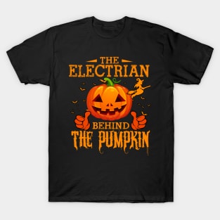 Mens The CHEF Behind The Pumpkin T shirt Funny Halloween T Shirt_ELECTRIAN T-Shirt